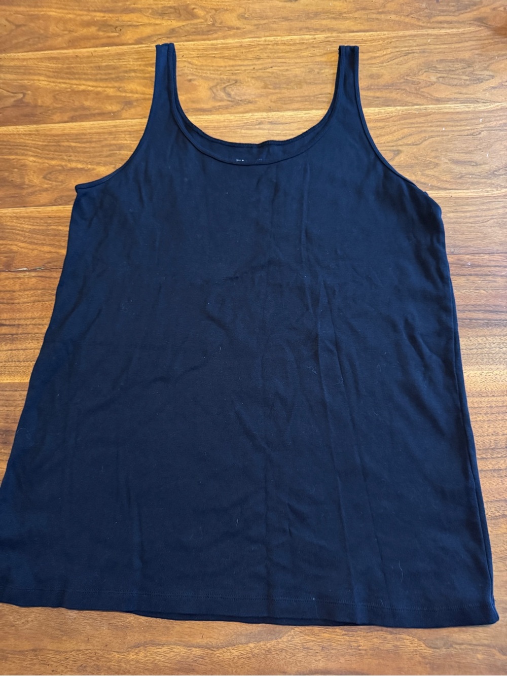 Eileen Fisher Woman 100% Organic Cotton Black Tank Top Camisole Like New Black